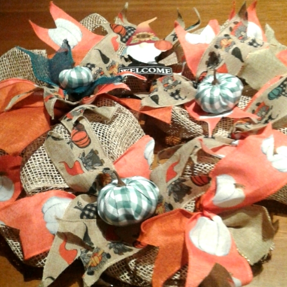 Gnomes, Gnomes Wreath, Door Wreath, Farm Wreath,Pumpkin Harvest FINAL SALE - Picture 6 of 7